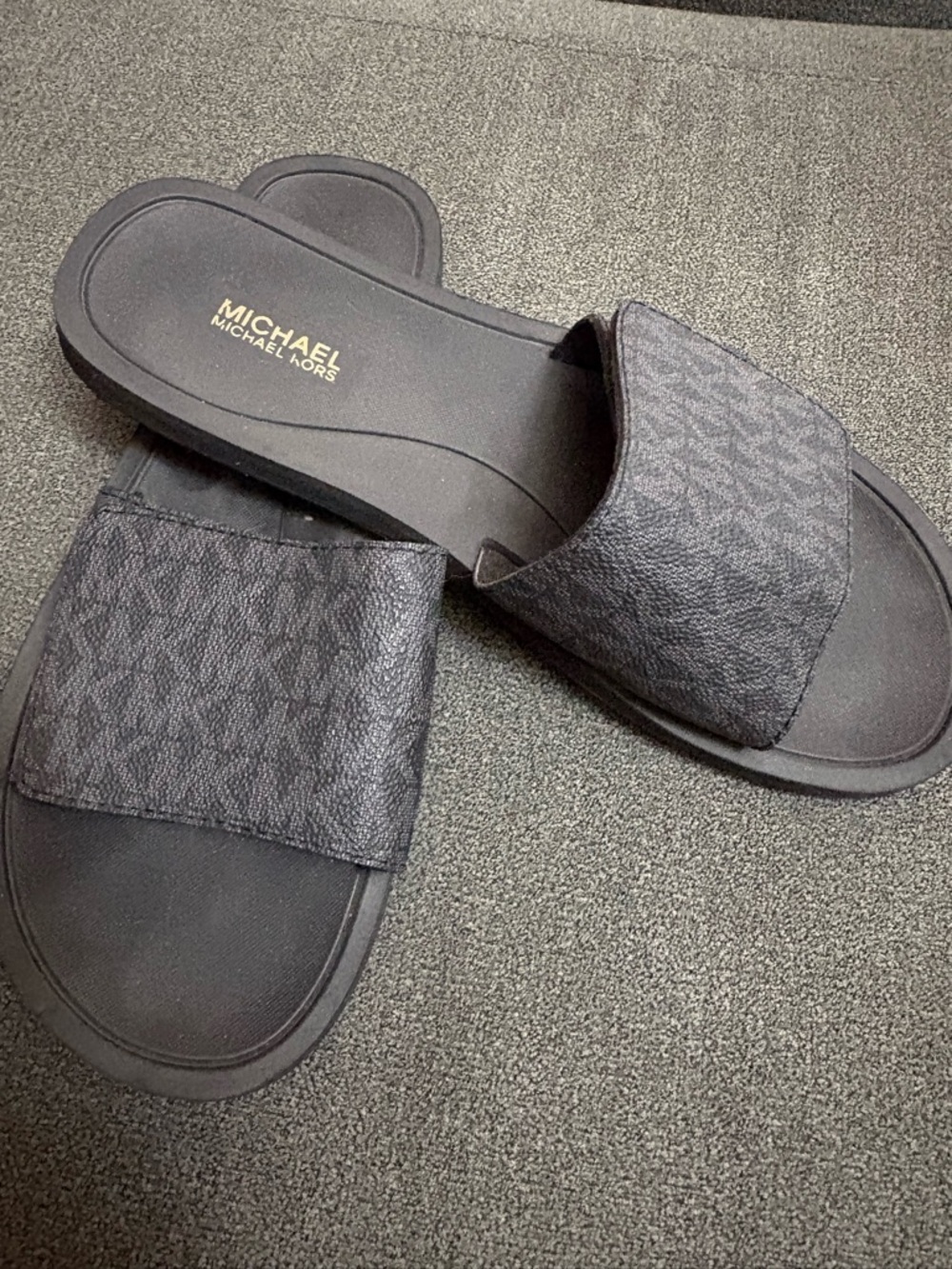 Michael Michael Kors Ladies Black Slide Sandals